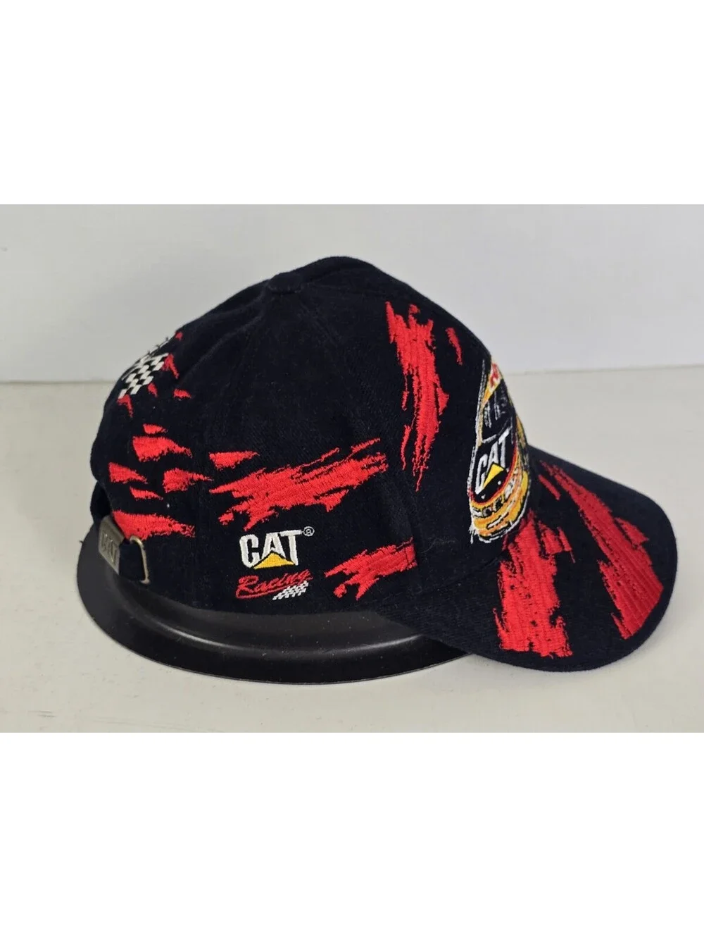 VINTAGE Ward Burton Splash Hat Cap Strapback Black Nascar CAT Equipment Racing